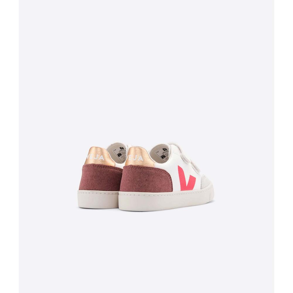 Veja V-12 CHROMEFREE Kids' Shoes White/Orange | CA 748LIS